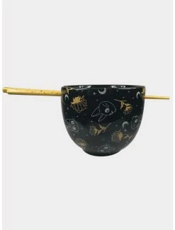 Anime Studio Ghibli Kiki's Delivery Service Jiji Ramen Bowl & Chopsticks