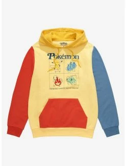 Gamer Pokémon Pikachu & Gen 1 Starters Color Block Hoodie - BoxLunch Exclusive