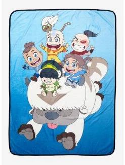 Anime Avatar: The Last Airbender Flying With Chibi Gaang Throw - BoxLunch Exclusive