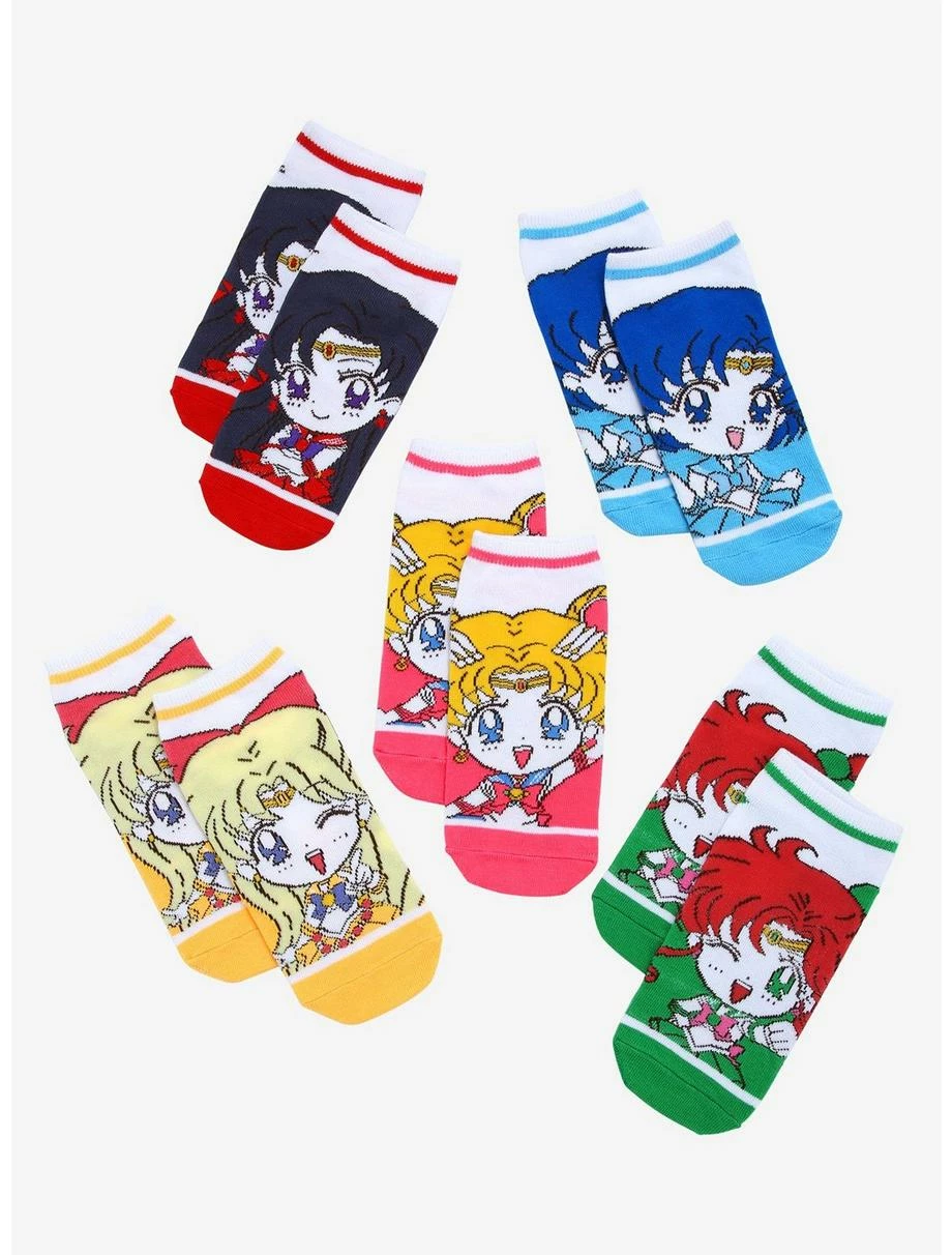 Anime Pretty Guardian Sailor Moon Chibi Character Portraits Sock Set 3 Anime Pretty Guardian Sailor Moon Chibi Character Portraits Sock Set