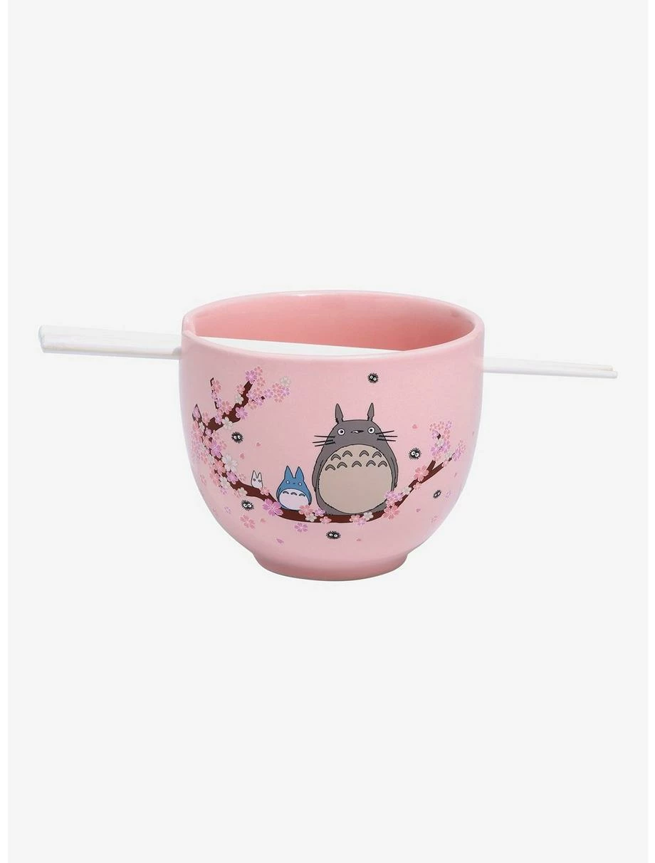 Anime Our Universe Studio Ghibli My Neighbor Totoro Cherry Blossoms Ramen Bowl With Chopsticks - BoxLunch Exclusive 3 Anime Our Universe Studio Ghibli My Neighbor Totoro Cherry Blossoms Ramen Bowl With Chopsticks - BoxLunch Exclusive