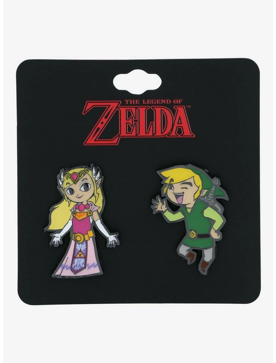 Gamer Nintendo The Legend Of Zelda Chibi Link & Zelda Enamel Pin Set 4 Gamer Nintendo The Legend Of Zelda Chibi Link & Zelda Enamel Pin Set - Image 2