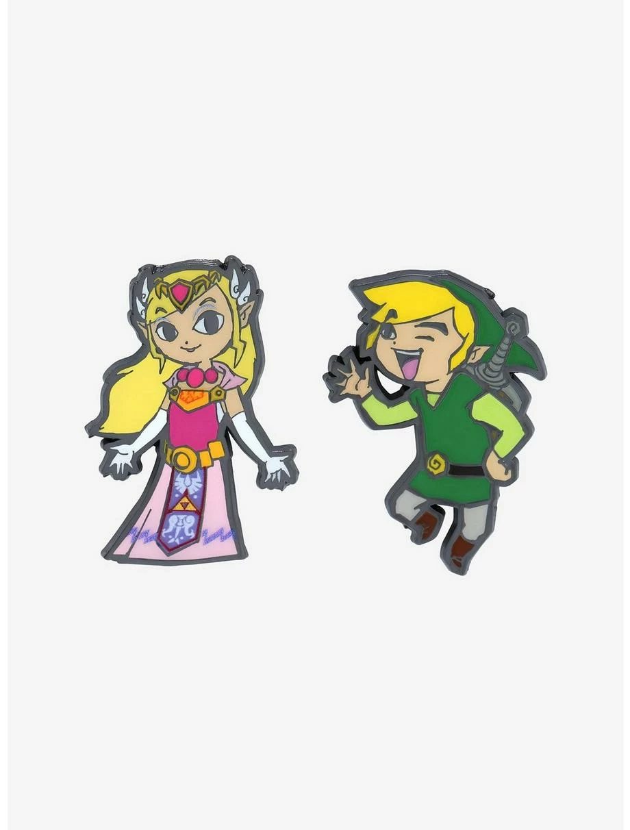 Gamer Nintendo The Legend Of Zelda Chibi Link & Zelda Enamel Pin Set 3 Gamer Nintendo The Legend Of Zelda Chibi Link & Zelda Enamel Pin Set