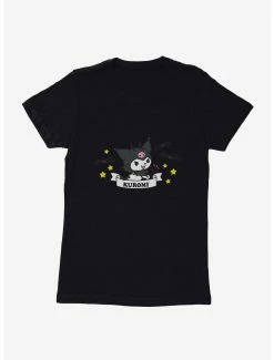 Anime Kuromi Halloween Stars And Bats Womens T-Shirt