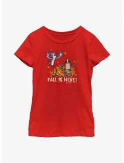 Cartoons Regular Show Fall Is Here Mordecai & Rigby Youth Girls T-Shirt