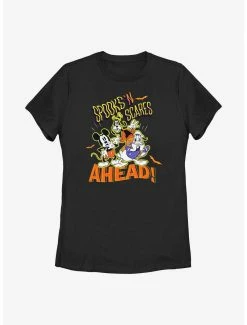 Cartoons Disney Mickey Mouse Spooks 'n Scares Womens T-Shirt