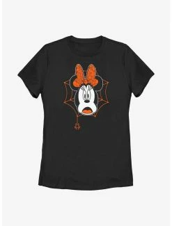 Cartoons Disney Minnie Mouse Scared Webs Womens T-Shirt
