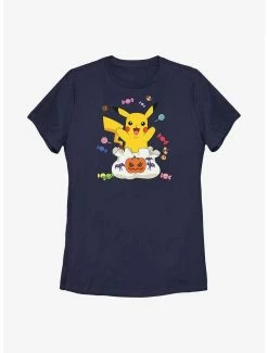 Anime Pokemon Pikachu Halloween Candy Womens T-Shirt