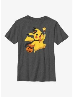 Anime Pokemon Trick-Or-Treating Pikachu Youth T-Shirt
