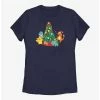 Anime Pokémon Christmas Tree Pikachu, Squirtle, Bulbasaur And Charmander Womens T-Shirt -BoxLunch shop 20095076 hi