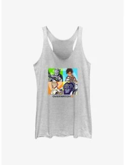 Gamer Overwatch 2 Genji, Tracer, Mercy, & Winston Womens Tank Top